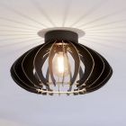 Lampada da soffitto nera in legno, Bergama