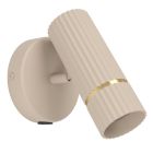 Applique da parete beige in acciaio, Vahid, con interruttore