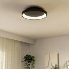 Lampada da soffitto nera in plastica, Shauni, 12W, bianco regolabile tra caldo e freddo LED, con telecomando