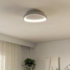 Lampada da soffitto bianca in plastica, Shauni, 12W, bianco regolabile tra caldo e freddo LED, con telecomando