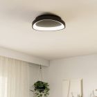 Lampada da soffitto nera in plastica, Shauni, 12W, bianco regolabile tra caldo e freddo LED, con telecomando