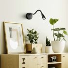 Applique da parete nera in plastica, Obbe, 3,8W, 3000K LED, con interruttore