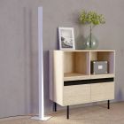 Lampada da terra bianca in plastica, Birkan, 10,5W, RGBW LED, con telecomando