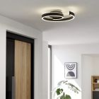 Plafoniera smart nera in alluminio, Sahra, 37W, bianco regolabile tra caldo e freddo LED, con telecomando