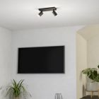 Plafoniera smart nera in alluminio, Mayke, 3,7W, RGBW LED