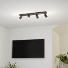 Plafoniera smart nera in alluminio, Mayke, 3,7W, RGBW LED