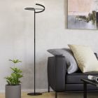 Lampada da terra nera in plastica, Corwin, 8,8W, 3000K LED, con controllo touch