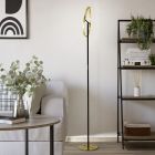 Lampada da terra in ottone in plastica, Corwin, 8,8W, 3000K LED, con controllo touch