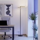 Lampada da terra in ottone in plastica, Corwin, 16W, bianco regolabile tra caldo e freddo LED, con controllo touch