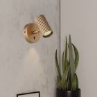Faretto da parete in ottone in alluminio, Vikram, con interruttore
