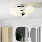 Lampada da soffitto cromata in acciaio, Cornee, 4,2W, 2700K LED, IP44