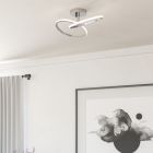 Lampada da soffitto cromata in acciaio, Minh, 12W, white switch LED