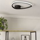 Lampada da soffitto nera in alluminio, Minouche, 9,7W, white switch LED, con telecomando