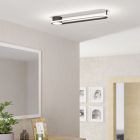 Lampada da soffitto nera in acciaio, Constance, 24W, white switch LED