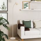 Lampada da terra marrone in acciaio, Sahila, con interruttore