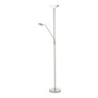 Piantana da lettura da terra in nichel in vetro, Brava, 20W, 3000K LED, con interruttore