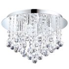 Lampada da soffitto cromata in cristallo, Almedina, IP44
