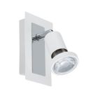 Faretto da soffitto cromato in acciaio, Tisha, con interruttore