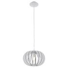 Lampada a sospensione bianca in legno, Kiran