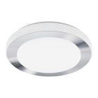 Lampada da soffitto cromata in plastica, Amina, 16W, 3000K LED, IP44