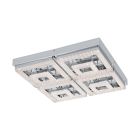 Lampada da soffitto cromata in plastica, Arjo, 48W, 3000K LED