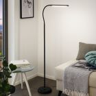 Lampada da terra nera in plastica, Brennan, 5W, 4000K LED, controllo touch