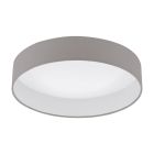 Lampada da soffitto tortora in tessuto, Guido, 18W, 3000K LED
