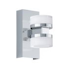 Applique da parete cromata in plastica, Busra, 7W, 3000K LED, IP44