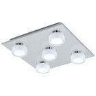 Lampada da soffitto cromata in plastica, Busra, 7W, 3000K LED, IP44
