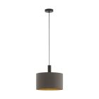 Lampada a sospensione marrone in tessuto, Mies