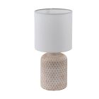 Lampada da tavolo in ceramica bianca, Angele, con interruttore