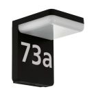 Numero civico illuminato nero in alluminio, Gerline, 10W, 3000K LED, IP44