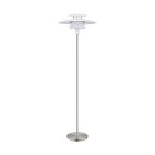 Lampada da terra in nichel in acciaio, Lariana, con interruttore