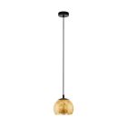 Lampada a sospensione dorata in vetro, Gaston