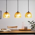 Lampada a sospensione dorata in vetro, Gaston