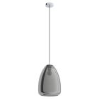 Lampada a sospensione cromata in vetro, Fredericus