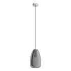 Lampada a sospensione cromata in vetro, Fredericus