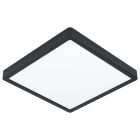 Lampada da soffitto da bagno nera in acciaio, Pascale, 20W, 3000K LED, IP44