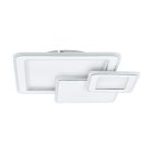 Plafoniera cromata in acciaio, Everdina, 12W, colore regolabile LED