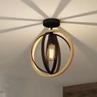 Lampada da soffitto in legno marrone, Angeline