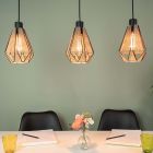 Lampada a sospensione marrone in acciaio, Yessica