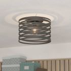 Lampada da soffitto nera in alluminio, Tein