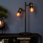 Lampada da tavolo nera in alluminio, Jelger, con interruttore