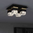 Lampada da soffitto nera in vetro, Wensley