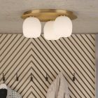Lampada da soffitto bianca in vetro, Jeannine