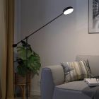Piantana da lettura da terra nera in alluminio, Thies, 24W, 3000K LED, dimmer in 3 fasi