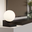 Lampada da tavolo nera in vetro, Wesly, con interruttore