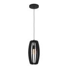 Lampada a sospensione in legno nera, Wilko