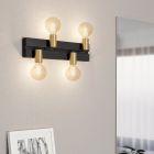 Applique da parete nera in alluminio, Jelka