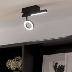 Faretto da soffitto nero in alluminio, Madelinde, 3,2W, 3000K LED